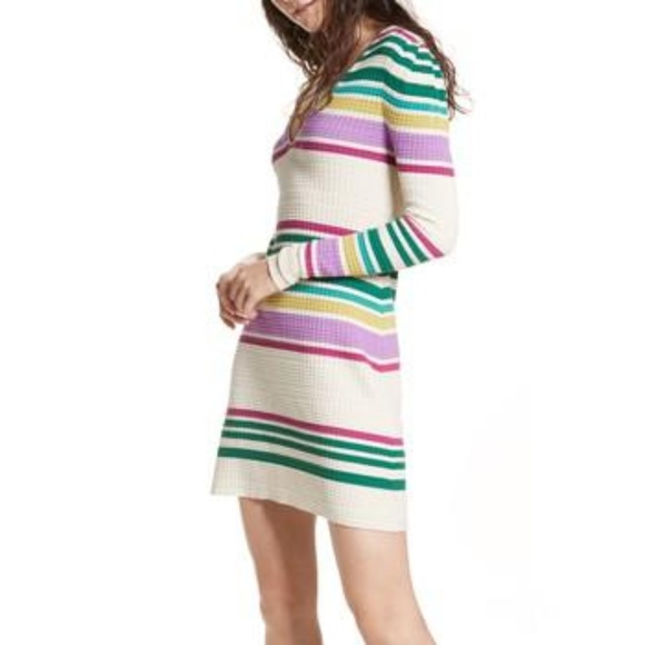 Free People Dresses & Skirts - Free People Gidget Striped Knit Sweater Dress